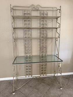 Wrought Iron Bakers Rack Dimensions H85” x w48" x D21"
