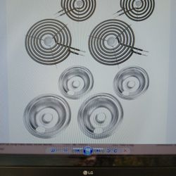 GE Drip Pans And Stove Burner Element Unit Set 