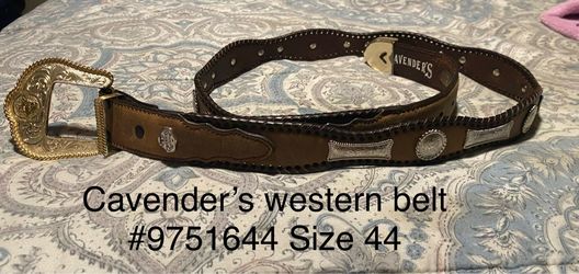 Western Leather Belt with Engraved Buckle Set