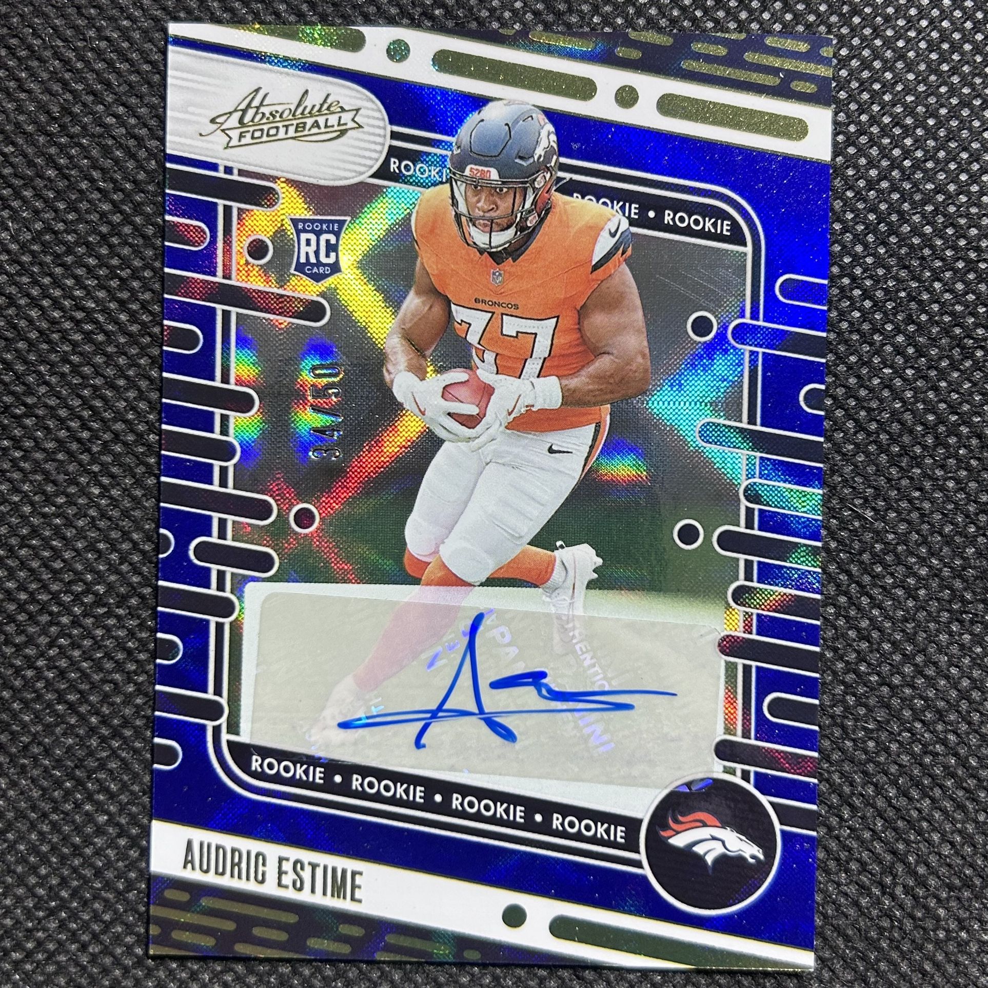 2024 Absolute Audric Estime Signature Rookies RC Blue Spectrum Auto #/50 SP