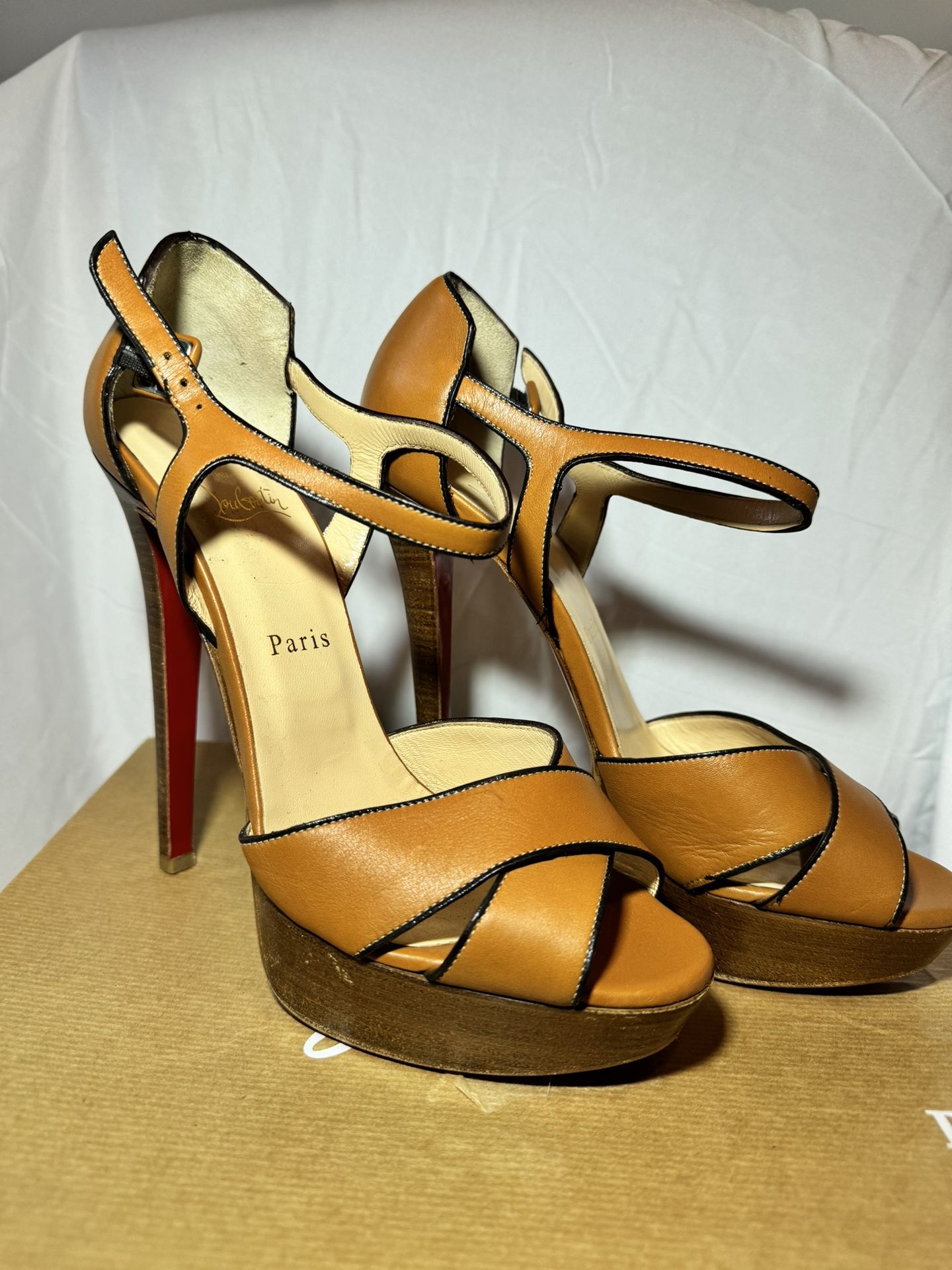 Christian Louboutin Women’s Lace-Up Stiletto Sandals Size 8 US