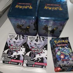 Pokemon Cards Bundle White Flare And Stacking Tins