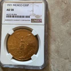AMAZING 1921 GOLD MEXICAN CENTENARIO CERTIFICATE 