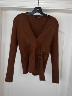 Brown Ribbed Top