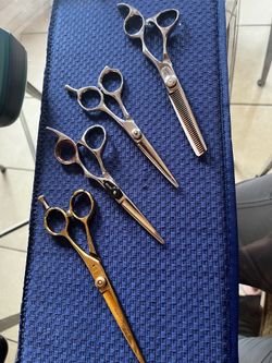 Professional Hair Cutting Beauty Barber Gold Styling Shears Scissors .