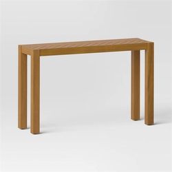 Bayshore Herringbone Console Table Brown - Threshold: Mahogany Frame, Entryway Accent, Sofa Standup