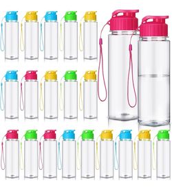Mifoci 18 Pieces Water Bottle Bulk 17 oz Plastic Water Bottles Bulk Gym Sports..