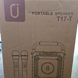 YX Karaoke Machine with Two Wireless Microphones, Portable Speaker 