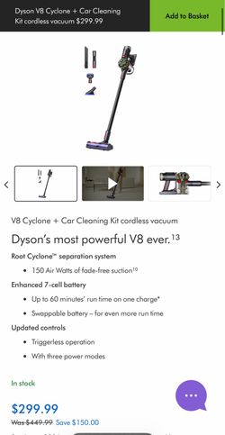 V8 Cyclone + Car Cleaning Kit cordless vacuum
