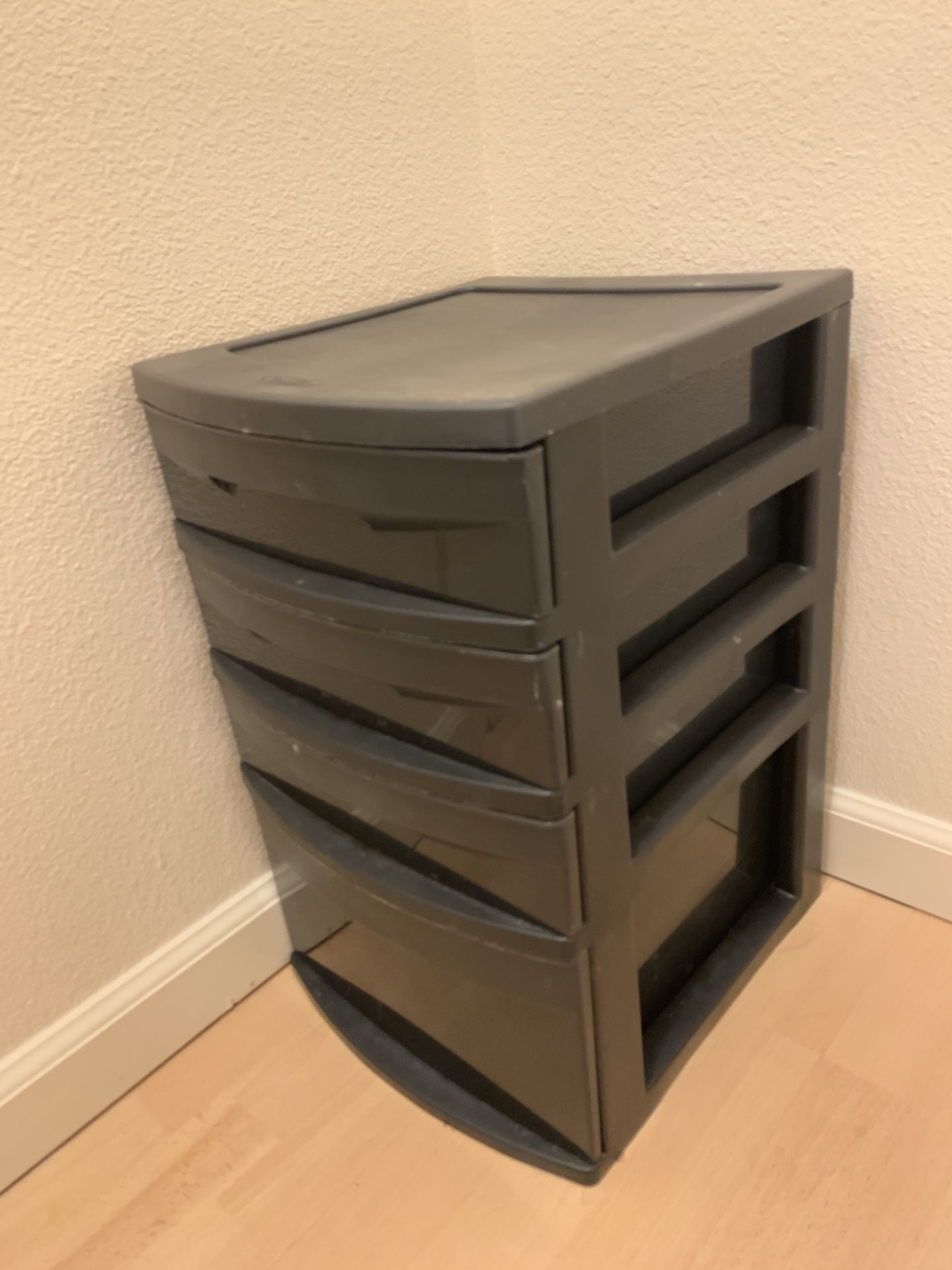 Nice dark plastic storage drawers