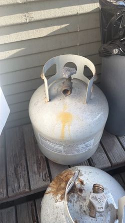 2 large propane tanks