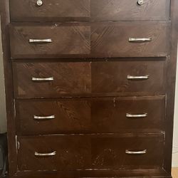 Tall Solid Used Dresser. 