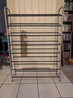 8 tier tall metal shoe rack