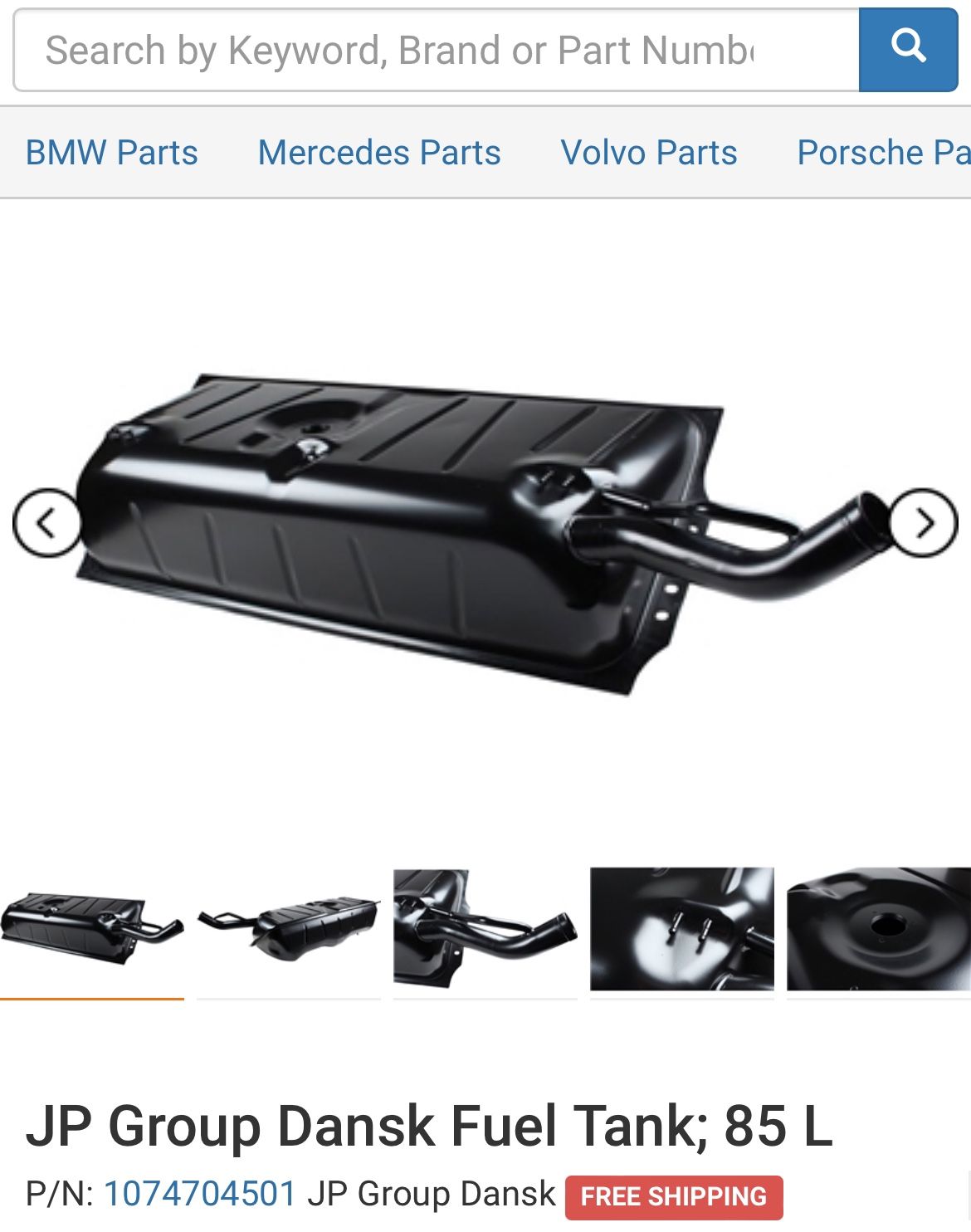 Mercedes R107 Gas Tank