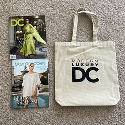 Canvas tote bag+ magazines