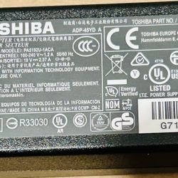 Toshiba PA5192U-1ACA (ADP-45YD A) 45W AC adapter – the real deal OEM charger, not some cheap knockoff!  Output:  19V 2.37A – 