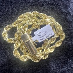 14k Gold  Solid Rope Chain 