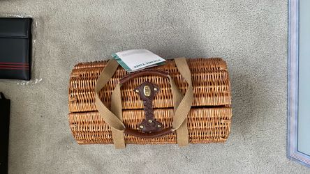NEW Picnic Time Verona Wine & Cheese Wicker Basket NWT