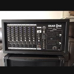 PA Setup Mixer And Speakers 