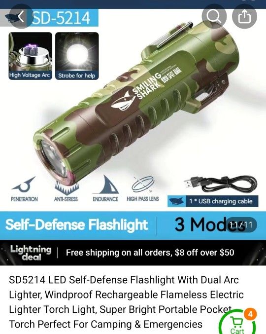 Electric Lighter Waterproof,Arc Lighter Plasma Lighter with LED Flashlight,Rechargeable USB Lighter Flameless Electric Lighters Outdoor(Camouflage)