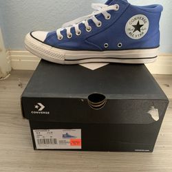 Blue and White Mid Top Converse
