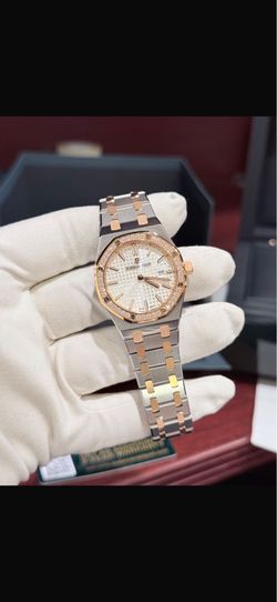 Ap 67651sr Ladies Royal Oak 33mm Two Tone Rose Gold White Dial Factory Diamond Bezel 2021