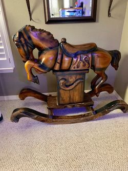 Wooden rocking horse