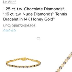 Levian CHOCOLATE AND NUDE DIAMONDS tennis Bracelet 