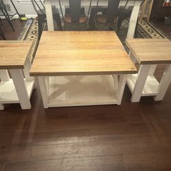 Handmade Farmhouse Coffee Table And End Tables 