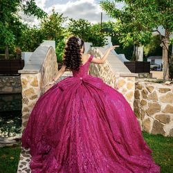 vestido de xv rosa