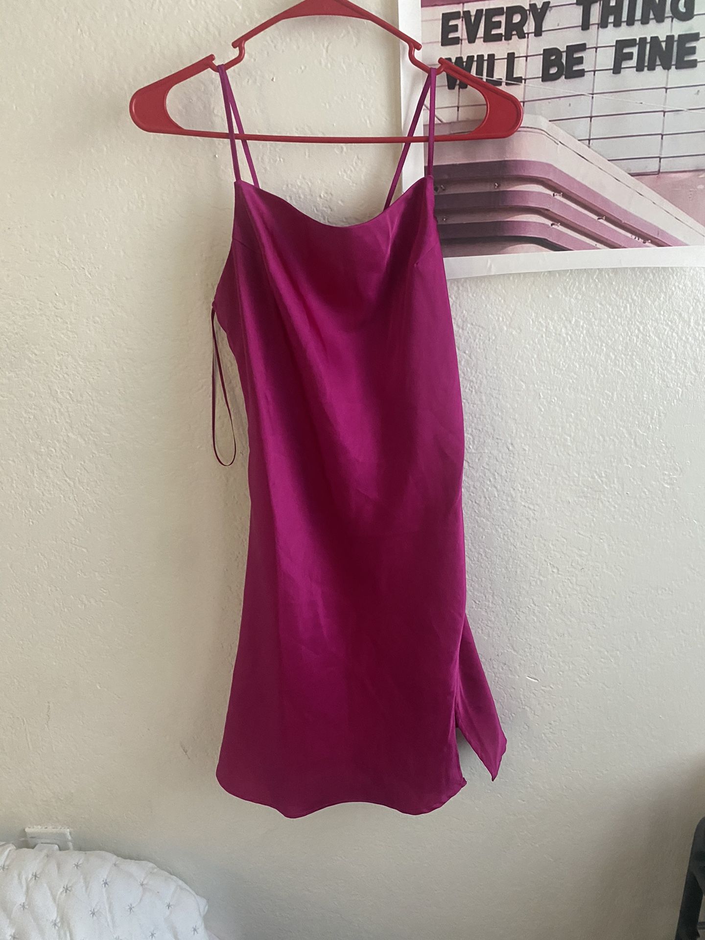 Fushia Mini Dress With Bow On The Back