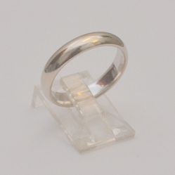Gold ring band 10k White Solid Half Round 4.0 mm wide Size 7