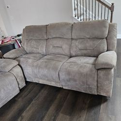 Reclining Chairs Set With USB Port And Cup Holder