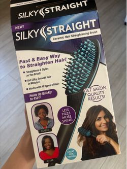 Silky Straight Ceramic Hair Straightening Brush