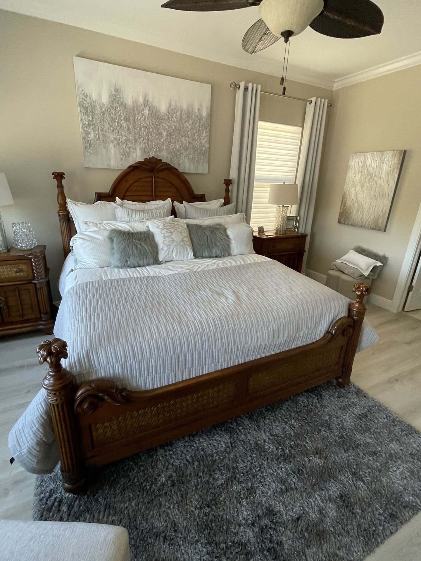 Tommy Bahama Bedroom Set Solid Wood Like New