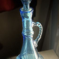 Decanter Vintage Blue Glass Liquor 13"H KY-DRB 230 RARE BARWARE 32 oz 1970's 13"