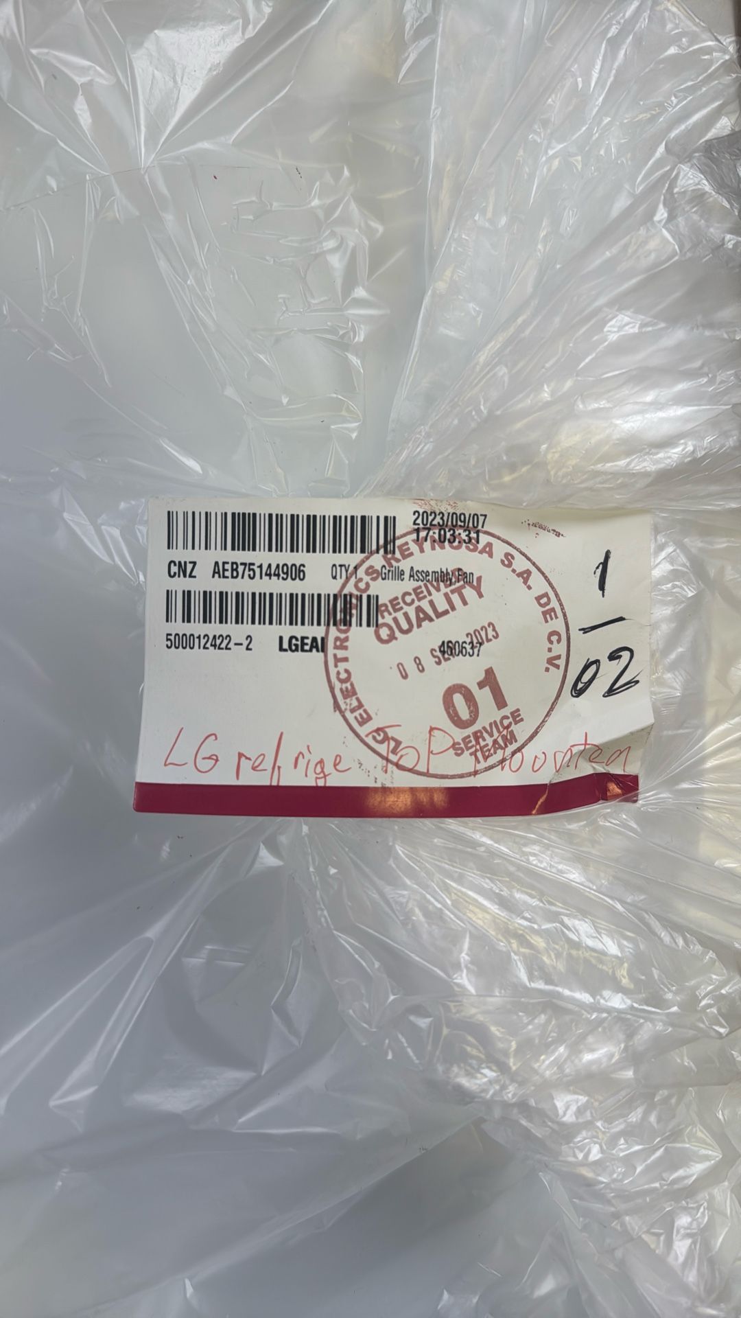 LG Top Mountain Freezer