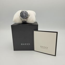 Gucci Men's Black Watch With Box And Papers