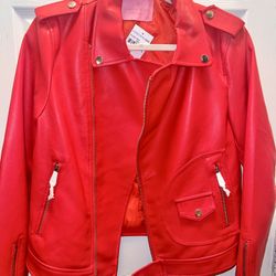 Size Large Faux Leather Jacket Red Nordstroms Wang Women’s Clothing Beautiful New With Tag
