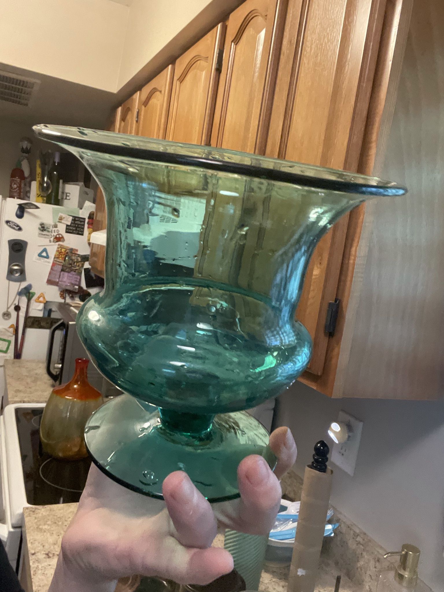 MCM Blenko Art Emerald Green Vase