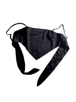 Forever 21 Black Satin Triangle Tie-Back Halter Crop Top | Bandana Style | Small