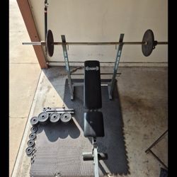 Bench Press And Weight Set 