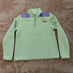 Vineyard Vines 1/4 Zip Fleece Pullover Light Teal Blue Women’s Size Small