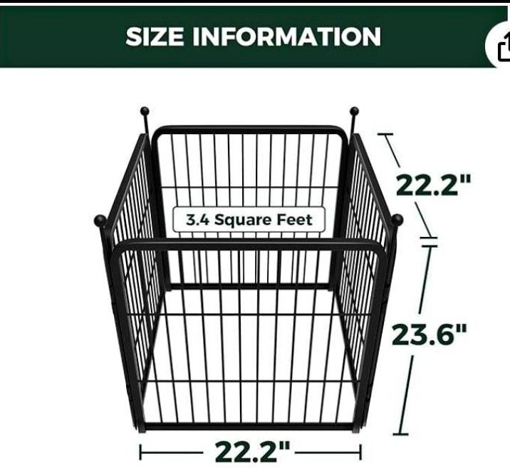 Pet Playpen for Indoor, Yard, RV Camping, 24 inch 4 Panels 