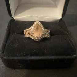 Morganite Engagement Ring/ Matching Wedding Band