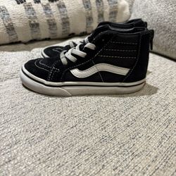 Toddler Black & White Vans Shoes Size 9.5c 