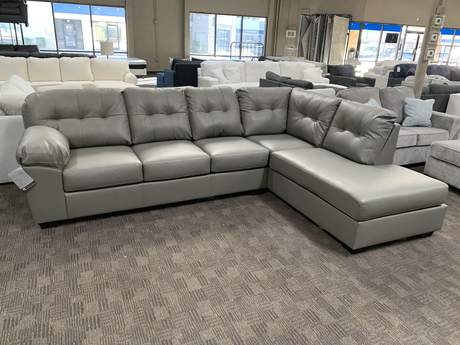 Grey Leather Sofa Sectional