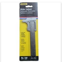 General Tools Slide Caliper.#729 4" Stainless steel NEW