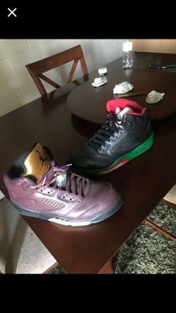 Both pairs! Custom Jordan 5s
