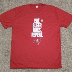 Tampa Bay Buccaneers "Eat Sleep Bucs Repeat" MNF T-Shirt Size XL Red